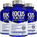 Facteur de concentration Nutrition pour le cerveau, mémoire améliorée et supplément de concentration Cerveau, multivitamine complète avec les vitamines B6, B12, D, Bacopa Monnieri & Tyrosine, 150 Compte (paquet de 3)