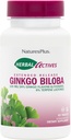 Natures Plus Herbal Actives Ginkgo Biloba, libération prolongée - 120 mg, 60 comprimés végétaliens - Végétarien, sans gluten - 60 portions