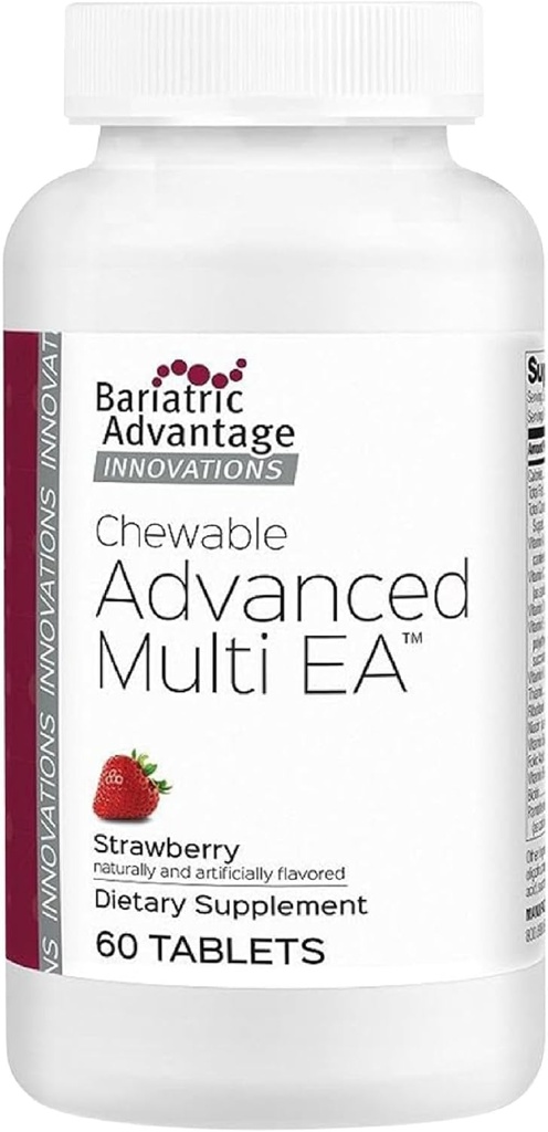 Avantage bariatrique Multivitamine quotidienne de haute puissance avec fer pour les patients de chirurgie bariatrique - Flaveur de fraise - 60 Compte
