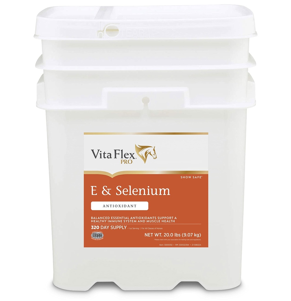 Supplément Sélénium Vita Flex Pro E et Cheval, Antioxydants essentiels équilibrés, 20 livres, 320 jours d'approvisionnement