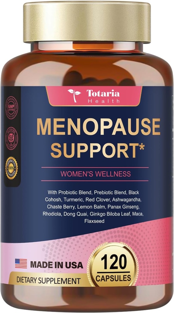Menopause Supplements for Women, Multibenefit & Complete Black Cohosh Comprehensive Formula, Easy-to-Swallow, Natural, Gluten-Free, Women Balance