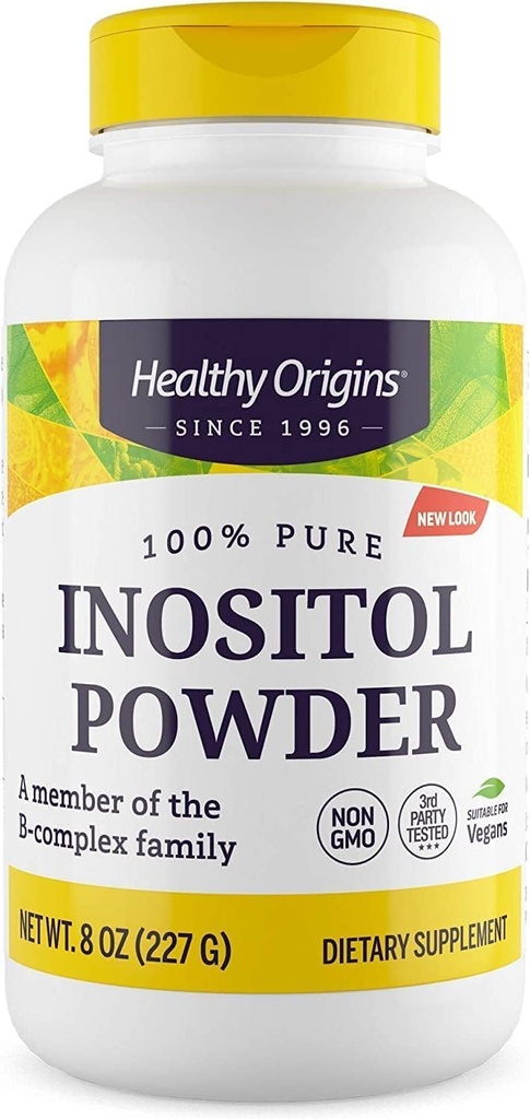 Healthy Origins Inositol Powder, 227 g - for Skin, Hair & Nail Health - Vitamin B8 Powder Supplement - Part of The B Complex Family - Vegan, Non-GMO & Gluten-Free Supplement - 8 Oz