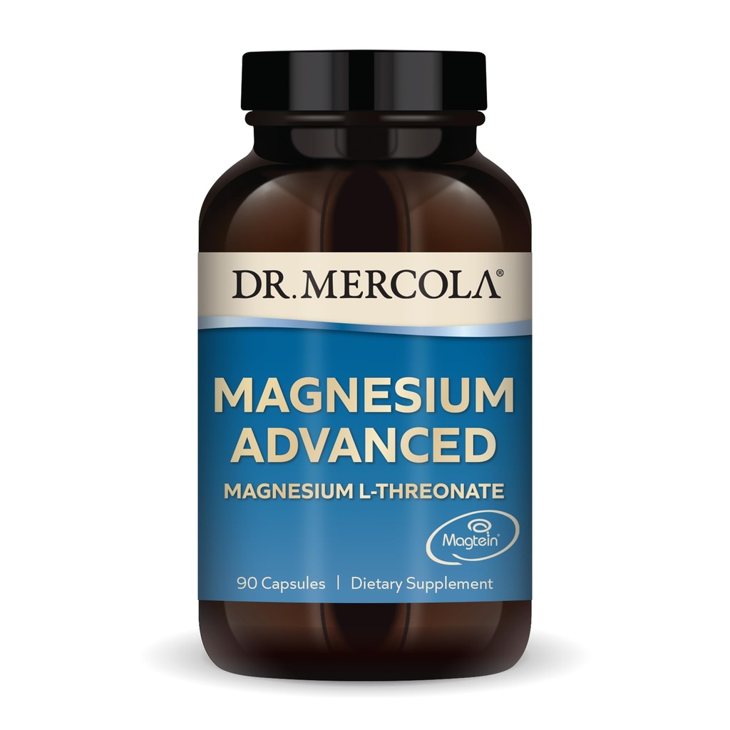 Dr. Mercola Magnesium L-Threonate, Magnesium Advanced Supplement with Magtein, 2000 mg per Serving, High Bioavailability for Cognitive Support, Memory & Brain Health, Non-GMO, Gluten Free, 90 Capsule