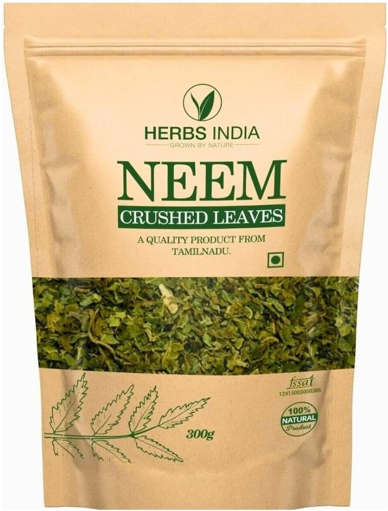 Feuilles de neem broyées (pas de poudre), bon pour faire du thé frais de Neem Leaf 300 Grams (10,6 Oz), suppléments à base de plantes - HerbesInde