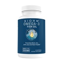 BIOHM Omega-3 Huile de poisson (2500mg, 60 Softgels) Haute puissance 860mg EPA et 630mg DHA, Omega 3 suppléments acides gras pour soutenir le cerveau, l'articulation, les yeux, le foie et la santé de la gueule, source durable