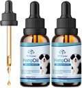 Huile de chanvre pour chiens et chats - Aide les animaux de compagnie avec anxiété, soulagement du stress et sеizures - Arthrite Hip douleur articulaire soulagement - Hemp apaisant gouttes aide au sommeil pour chiens 2PACK