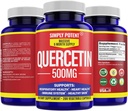 Simply Potent Quercetin Suppléments, Quercetin 500mg 200 Capsules, 2 X Quercetin 250mg Phytosome Bioflavonoïde Antioxydant Vegan pilules sans gluten pour soutenir le coeur cellulaire sain et fonctions immunitaires