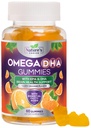 Omega 3 Gommies d'huile de poisson - Triple force Omega3 Gommy - DHA & EPA Acides gras pour la santé cardiaque, le soutien des articulations et du cerveau, supplément d'huile de poisson Omega à haute absorption de la nature, saveur orange- 60 Gommies