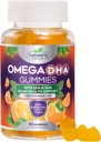 Omega 3 Gommies d'huile de poisson - Triple force Omega3 Gommy - DHA & EPA Acides gras pour la santé cardiaque, le soutien des articulations et du cerveau, supplément d'huile de poisson Omega à haute absorption de la nature, saveur orange- 60 Gommies