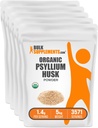 BulkSupplements.com Poudre de musc de Psyllium organique - Poudre de musc de Psyllium pour cuisson, Supplément de fibre - Sans gluten, 1,4 g par portion, 1 kg (2,2 lb) (paquet de 5)