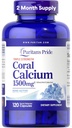 Puritan's Pride Triple Strength Coral Calcium 1500mg with Bone-Active™, Dietary Supplement for Heart, Nerve, and Muscle Support, 2 Month Supply, 120 Rapid Release Capsules