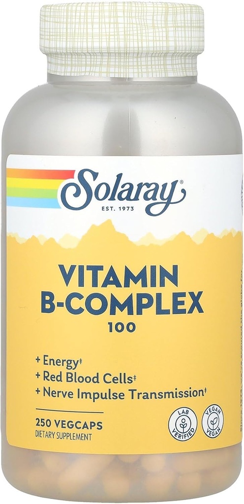 Supplément complexe Solaray B, 100mg, 250 Nombre