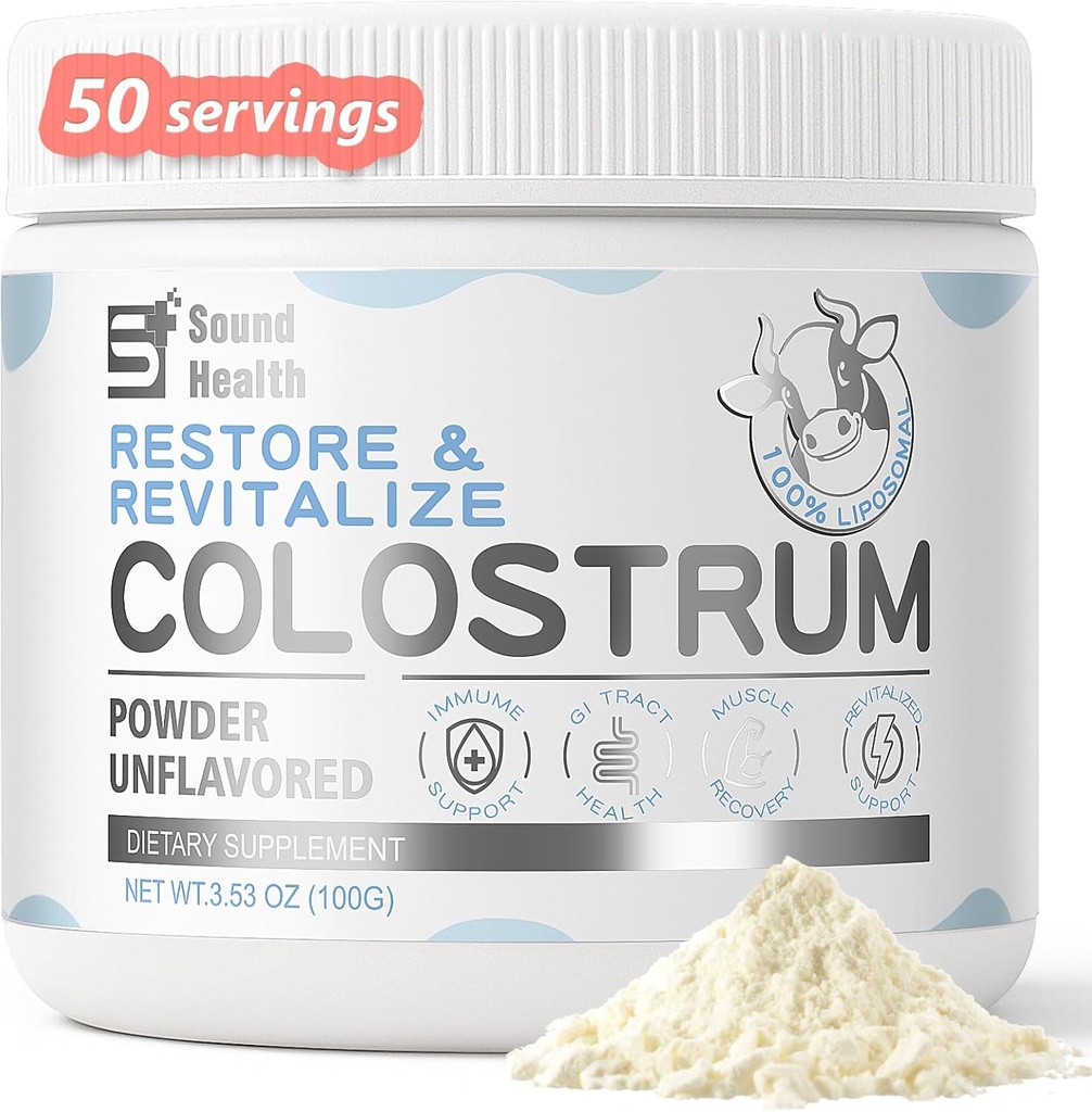 Poudre de supplément de colostrum pour les humains - Supplément de colostrum biologique pour la santé de Gut, la croissance des cheveux, la beauté, et le soutien immunitaire - Non aromatisé (50 portions)