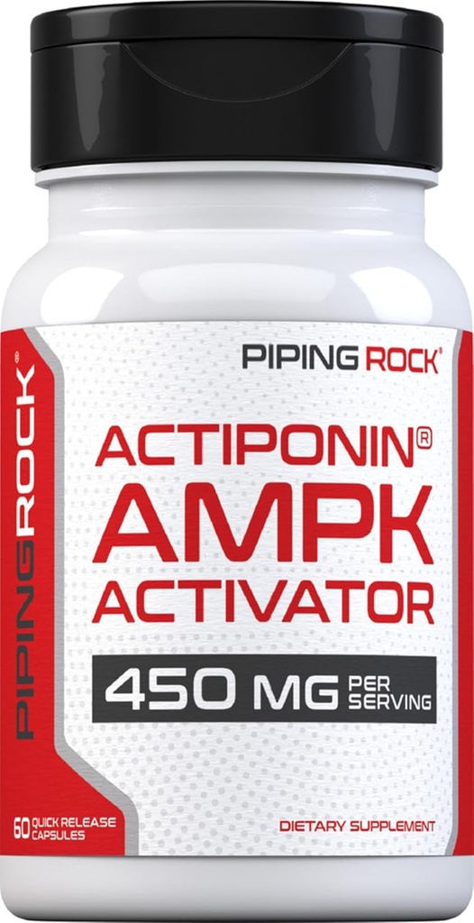 Piping Rock AMPK Metabolic Activator Supplement (en anglais seulement) 450 mg 60 Capsules Actiponin (en anglais seulement) Gynostemma Pentaphyllum Extract (en anglais seulement) Non-OGM et sans gluten