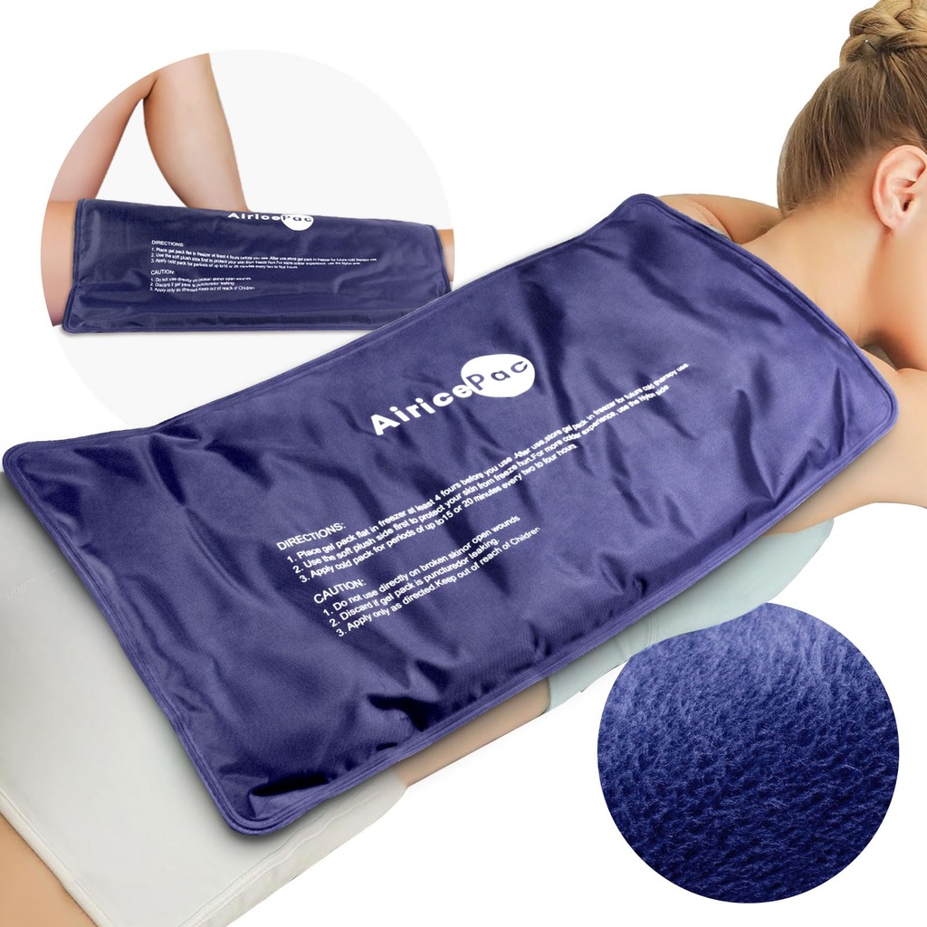 Extra Large Gel Paquets de glace flexible pour blessures réutilisables, 11:00x 20:00 Paquet de froid pour la jambe de genou Poignée de cou Poignée d'épaule Relief de douleur arrière, thérapie de compression froide pour gonflement, contusions, chirurgie