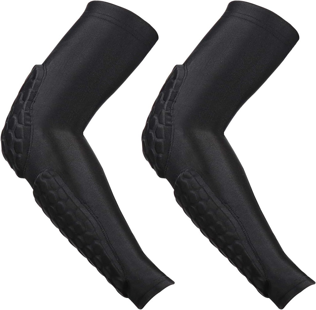 GUOZI Arm Elbow Sleeves, [2 Pack] Honeycomb Crashproof Arm Elbow Pads pour les jeunes Sports Football Basketball Volleyball