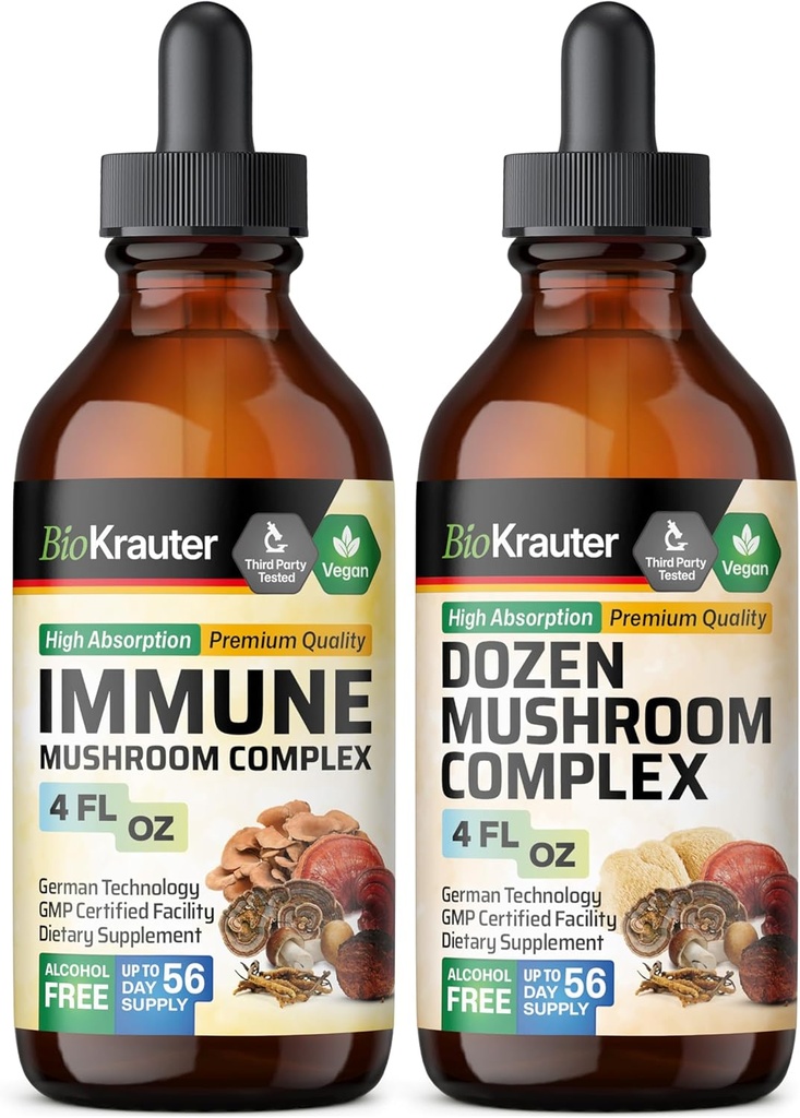 BIO KRAUTER Immune Mushroom Tecture 4 Fl. Oz. & Dozen Mushroom Tecture 4 Fl. Oz.