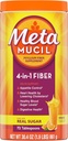 Métamucil 4-en-1 Psyllium Husk Fibre Supplément, Sucre réel, 72 cuillères à soupe, Aromatisé orange, Poudre de fibre quotidienne pour la santé digestive, fait avec Psyllium Husk Fibre