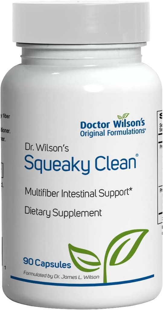 Dr Wilson's Squeaky Clean Gut and Digestive Health avec fibre, probiotiques, enzymes et plus de 90 capsules