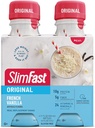 Remplacement de repas SlimFast Shake, Vanille française originale, 10g de protéines prêtes à boire pour la perte de poids, 11 Fl. Oz bouteille, 4 Compte (Emballage May Vary)