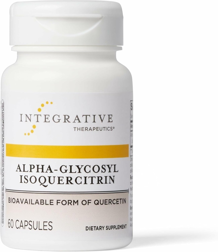 Thérapeutique intégrative Alpha-Glycosyl Isoquercitrine - Supplément Quercetin pour la santé cellulaire et le soutien des voies antioxydantes* - Soutien à l'intégrité cellulaire* - Vegan & Dairy-Free - 60 portions