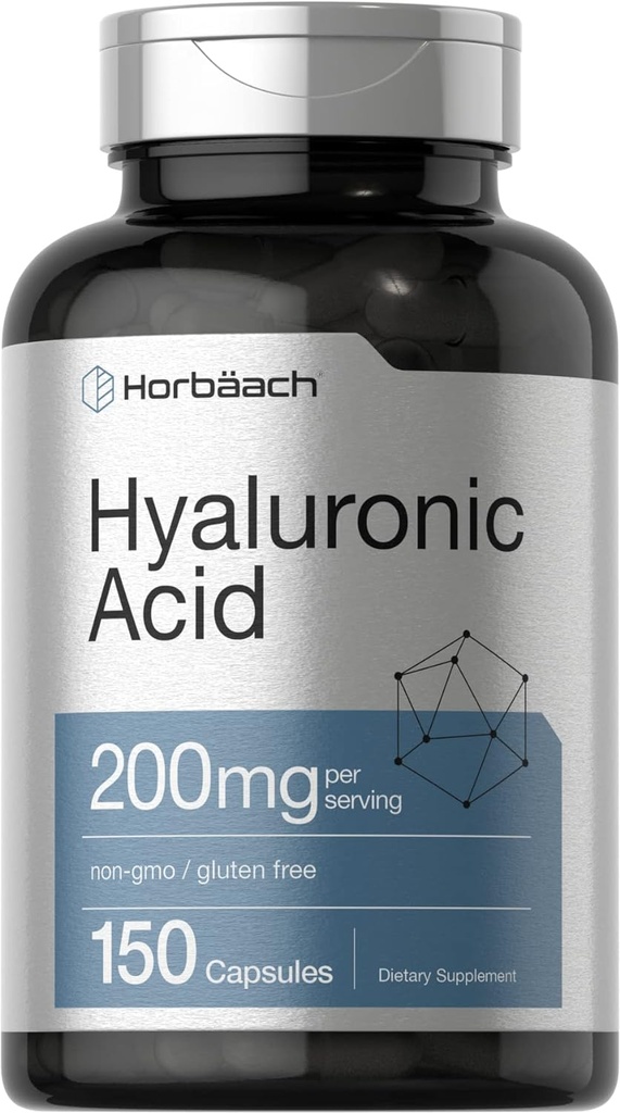 Supplément à l'acide hyaluronique Horbäach 200 mg de 150 gélules