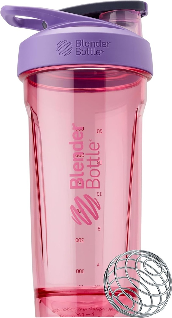 Bouteille de Shaker Sport BlenderBouteille avec Whisk filaire, 28-Ounce, Violet – Secoues de protéines et hydratation pour les athlètes et les passionnés de fitness, mélange facile, durable et léger, luge verrouillable