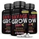 Laboratoires justifiés (3 Pack Savage Grow Max 1600MG Capsules avancées de Formule180 pour hommes