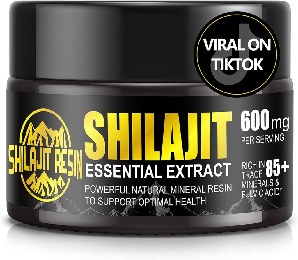 Boysea Shilajit Pure Himalayan Organic Shilajit Resin - Gold Grade 100% Shilajit Supplément - Resin Shilajit naturel avec 85+ Trace Minerals & Fulvic Acid for Focus & Energy, Immunité, 50 Grams