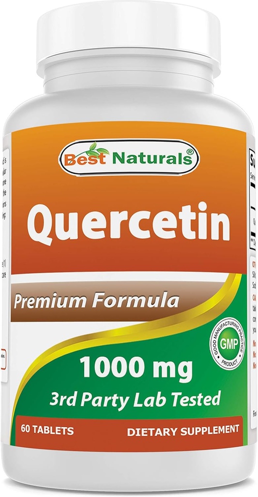 Meilleurs produits naturels Quercetin 1000 mg Comprimé - Santé immunitaire - 60 Compte