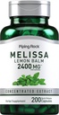 Piping Rock Lemon Baume Capsules 2400mg de 200 Nombre de Lemon Extrait de baume Melissa Supplément à base de plantes sans gluten, non-OGM