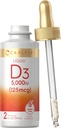 Carlyle Vitamine liquide D3-O 5000 UI (125 mcg)-O 2 oz-Oz Végétarien, non-OGM, et supplément sans gluten.