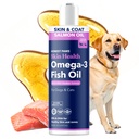 Huile de saumon sauvage d'Alaska pour chiens et chats – supplément d'huile de poisson Omega 3 pour la peau, le manteau, les articulations et la santé du coeur – naturel, source durable, 16 oz