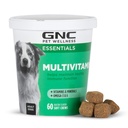 GNC Animaux de compagnie Essentiels Chien Multivitamine Soft Chews, Salmon Oil Dog Supplément à Bacon Flavor, Immune Booster et Skin and Coat Support Chewable with Vitamines & Minerals, 60 Compte