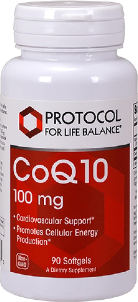 Protocol CoQ10 100mg - with Vitamin E & Soy Lecithin - CoQ10 Supplement - Halal & Egg Free - 90 Softgels