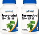 Nutricost Resveratrol 700mg; 120 Capsules végétales - 50% Trans-Resveratrol (2 bouteilles)