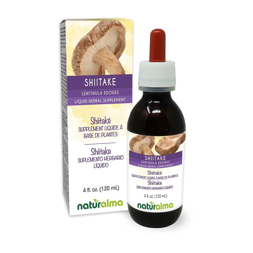 Naturalma Shiitake (Lentinula edodes) Fungus ou champignons Teinture sans alcool 4 fl oz Extrait liquide dans les gouttes
