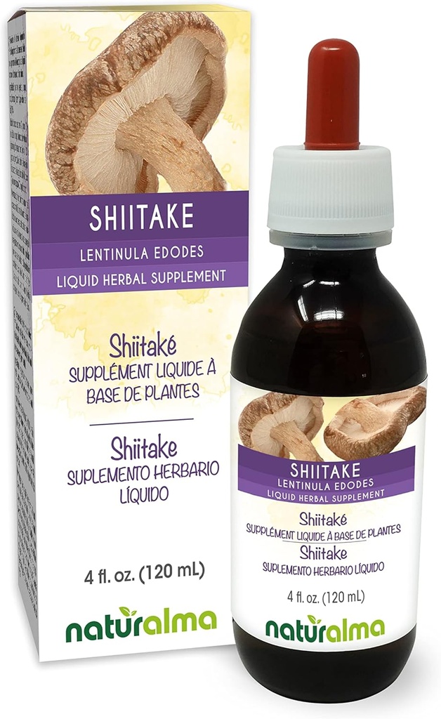 Naturalma Shiitake (Lentinula edodes) Fungus ou champignons Teinture sans alcool 4 fl oz Extrait liquide dans les gouttes