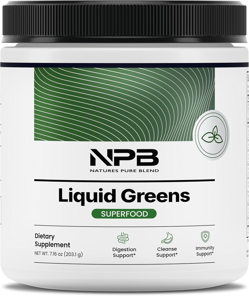 Pure Blend Super Greens Powder – Suppléments en poudre pour jus vert et smoothie – Probiotique – Mélange de boisson pour le bien-être énergétique et la digestion (Matcha Flavor, 30 portions)