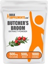 BulkSupplements.com Poudre d'extrait de boucherie - bouchée, supplément à base de plantes - végétalien et sans gluten, 500mg par portion, 500g (1,1 lb) (paquet de 1)
