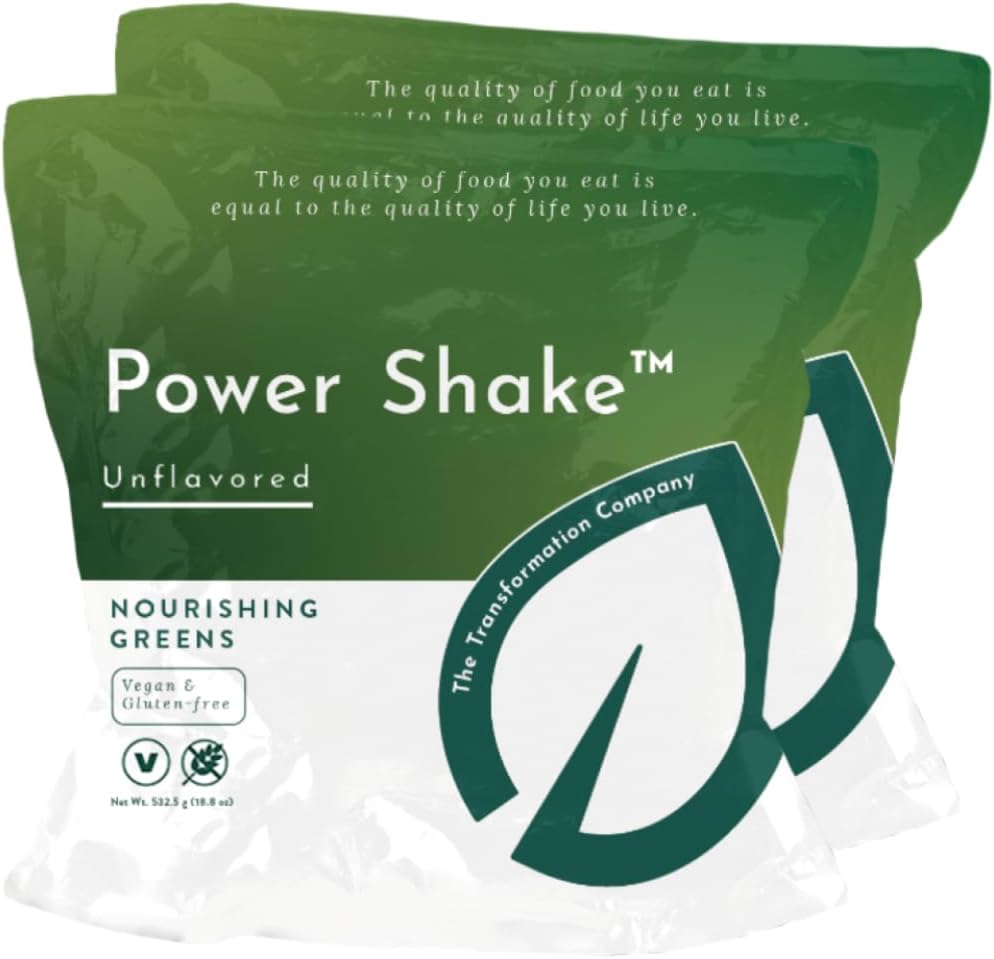 Purium Power Shake - Non aromatisé - 1065 grammes - Poudre de rechange de repas végétalien, protéines, vitamines et minéraux - certifié USDA biologique, sans gluten, casher - 30 portions