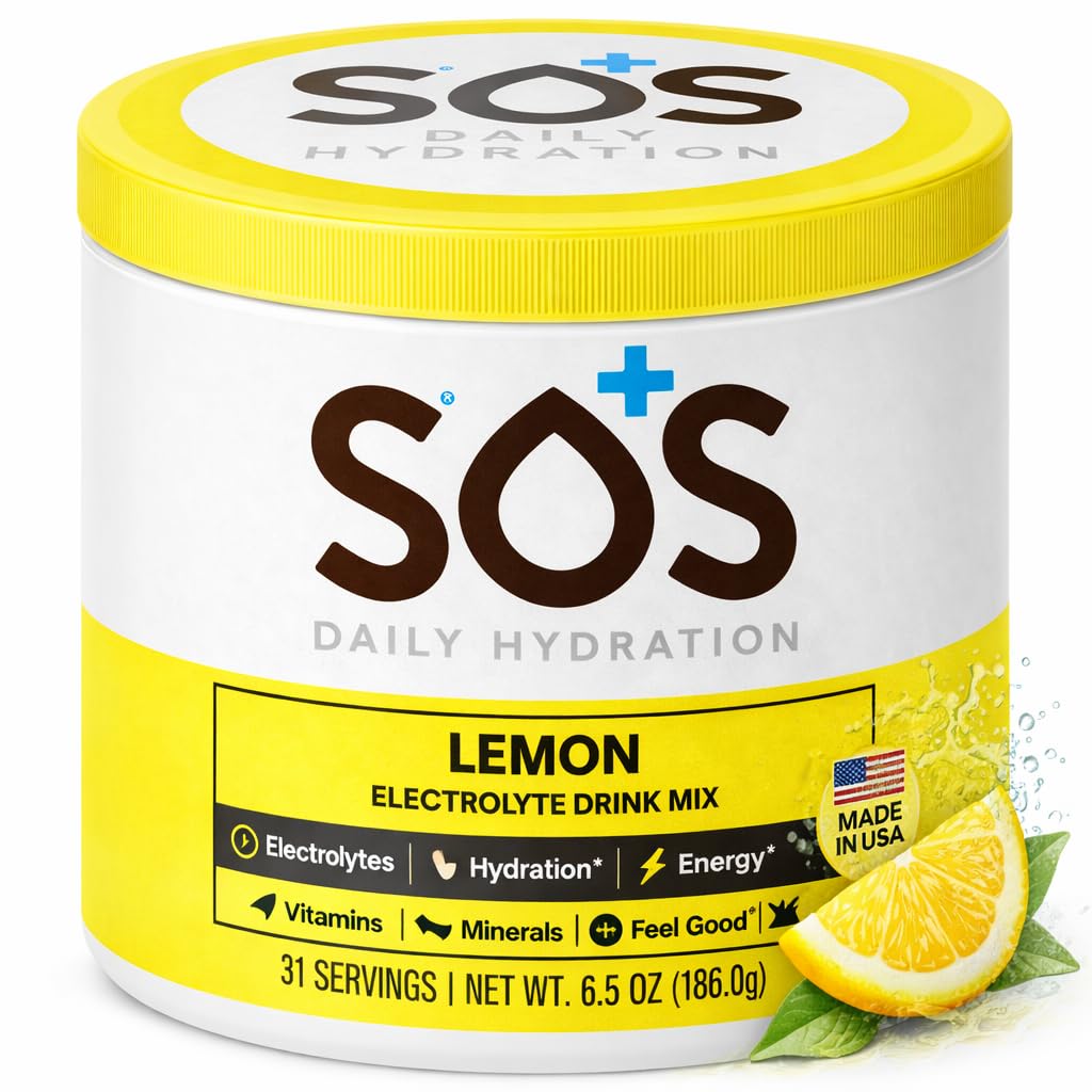 SOS Hydratation Mélange de poudre d'électrolyte en vrac 31 portions – Sucre faible 15 calories Keto-friendly et réhydratation rapide
