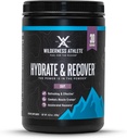 Athlète de Wilderness - Hydrate et Récupérer Récupérer la poudre d'hydratation liquide Mélange de boissons électrolytes - Récupérer plus rapidement avec des Bcaas - Poudre d'hydrate avec 1000mg de vitamine C - 30 Tub de service (Grape)