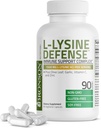 Bronson L-Lysine Defense Immune Support Complexe 1500 MG L-Lysine Plus Olive Leaf, Ail, Vitamine C et Zinc - Non-OGM, 90 Capsules végétariennes