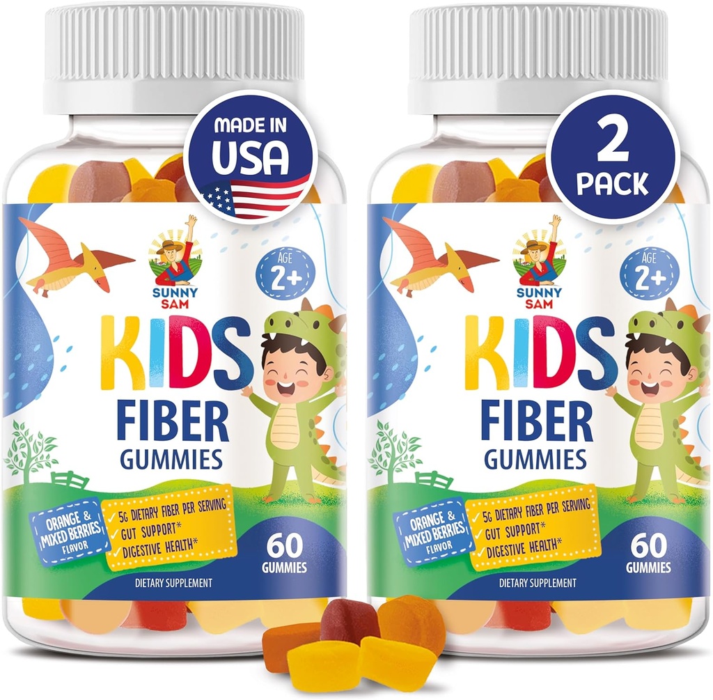 SUNNY SAM Gommies en fibre pour les enfants et les adultes - Gommy en fibre à mâcher pour améliorer l'immunité, le bien-être général optimal