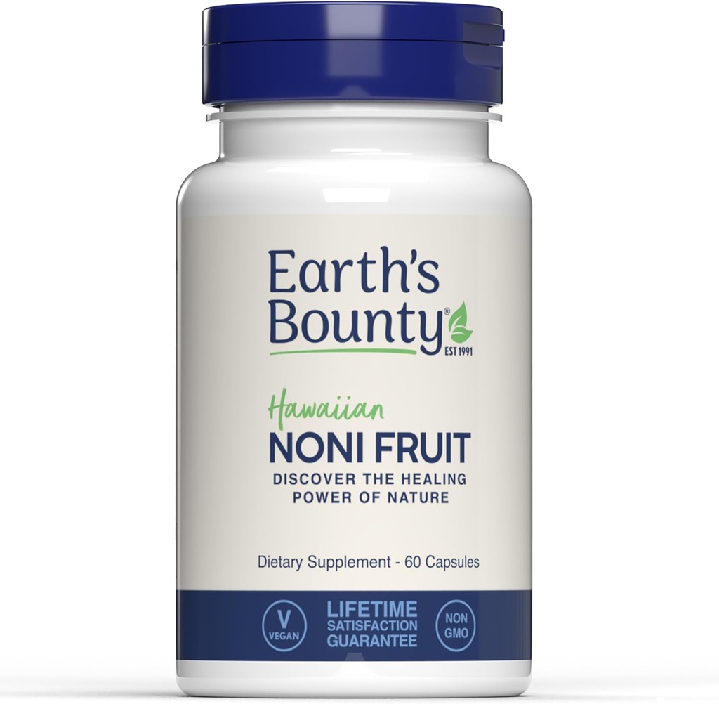 Bounty de la Terre Hawaïen Noni Capsules de fruits - 60 capsules de légumes - Système immunitaire sain et soutien sanitaire conjoint - 100% naturel et pur Noni - Végétarien
