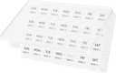 Organisateur de pilules mensuelles, 28 jours Pill Box, 4 semaines Cas de pilules d'un mois, grands compartiments Organisateur de médicaments pour les vitamines, huiles de poisson, suppléments, clair