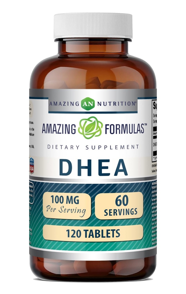 Formules étonnantes DHEA 100 mg par portion 120 Comprimés Suppléments