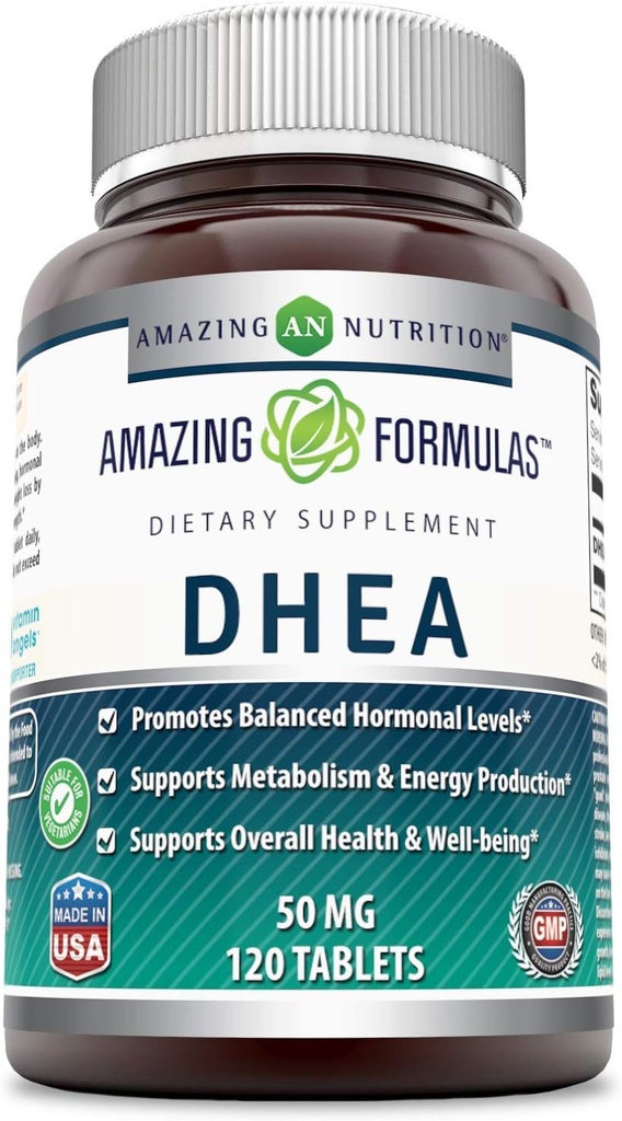 Formules étonnantes DHEA 100 mg par portion 120 Comprimés Suppléments