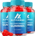 Gummies Alpha Max pour les hommes – AlphaMax Homme Performance Gummies de vinaigre de cidre de pomme Vinegar 1000MG, Alfa Max Gummies Critiques, Vitamine B12 (3 Pack - 180 Gummies)